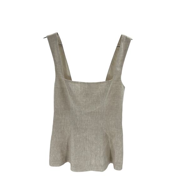 Lovers And Friends 'Brixton' Beige Linen Top Size S - Picture 3 of 4